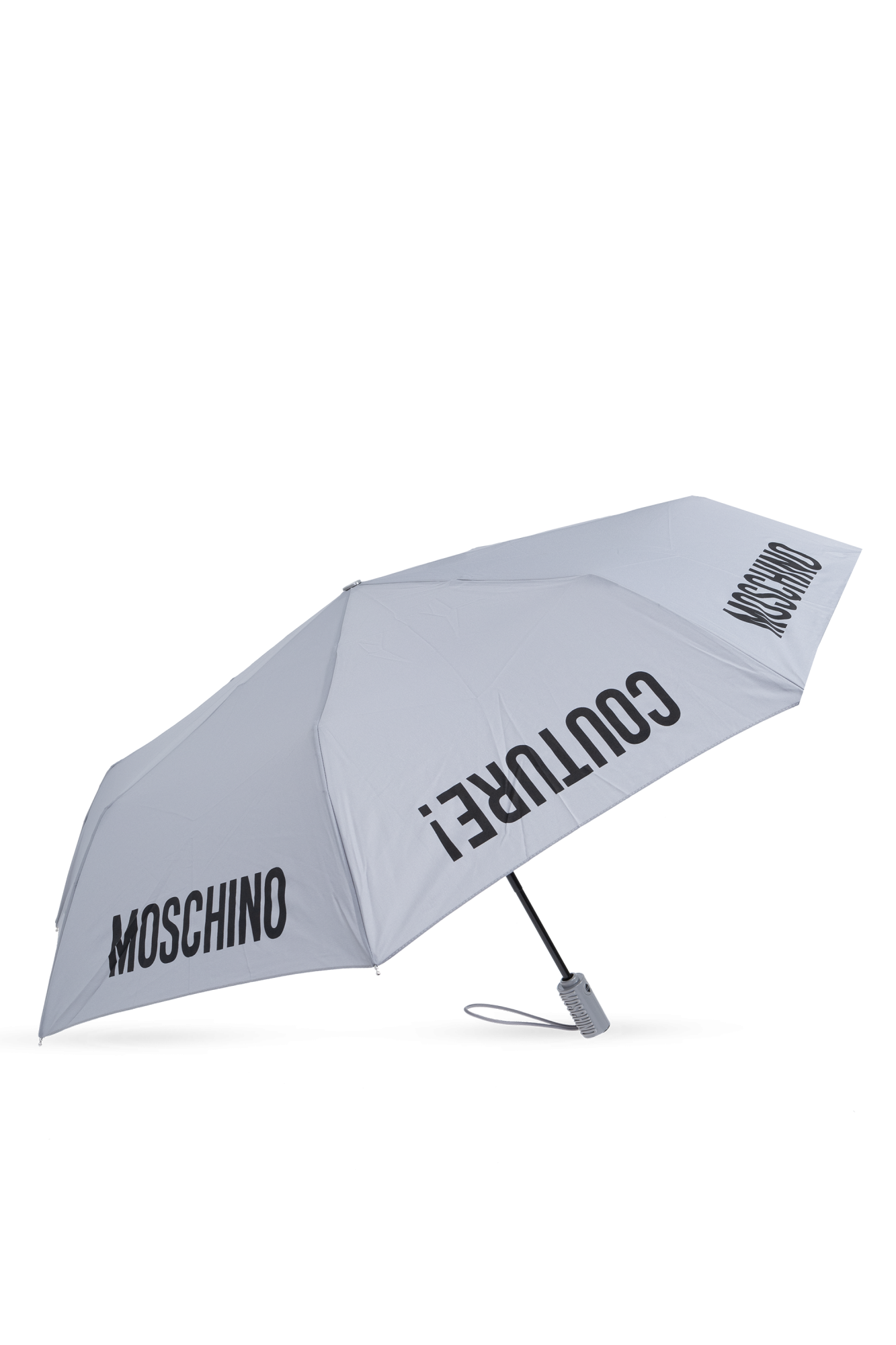 【Moschino】 Logo Umbrella 折りたたみ傘 Moschino ロゴ 折りたたみ傘 | ブラック | FARFETCH JP